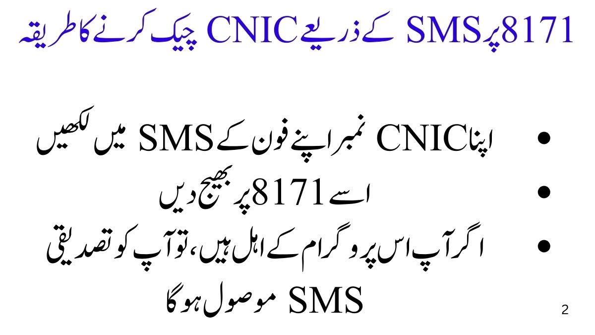 8171 آن لائن CNIC چیک کریں 2025