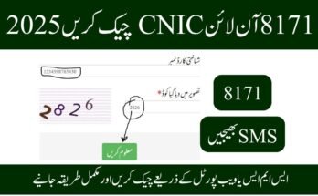 8171 آن لائن CNIC چیک کریں 2025