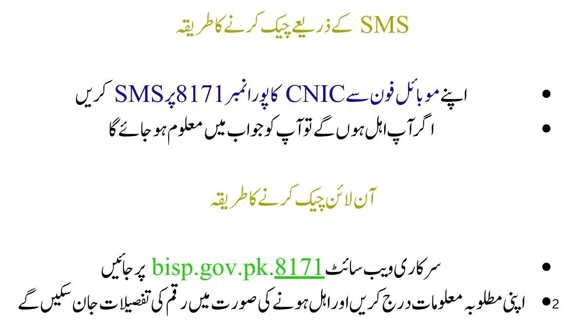 احساس پروگرام 13500 چیک کرنے کا طریقہ 2025